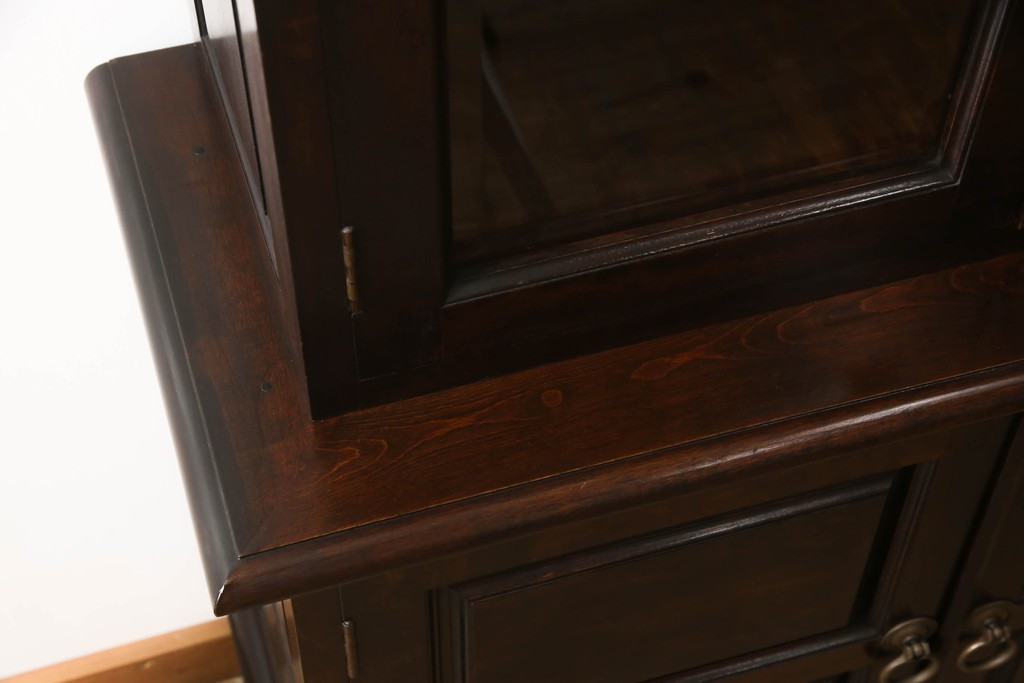 中古　松本民芸家具　特注品!　品のあるボールフットがアクセントの食器棚　(R-086018)