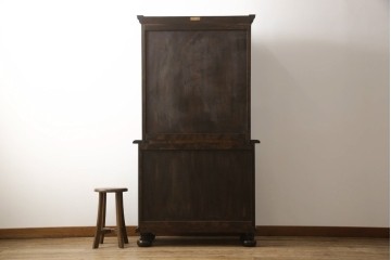 中古　松本民芸家具　特注品!　品のあるボールフットがアクセントの食器棚　(R-086018)