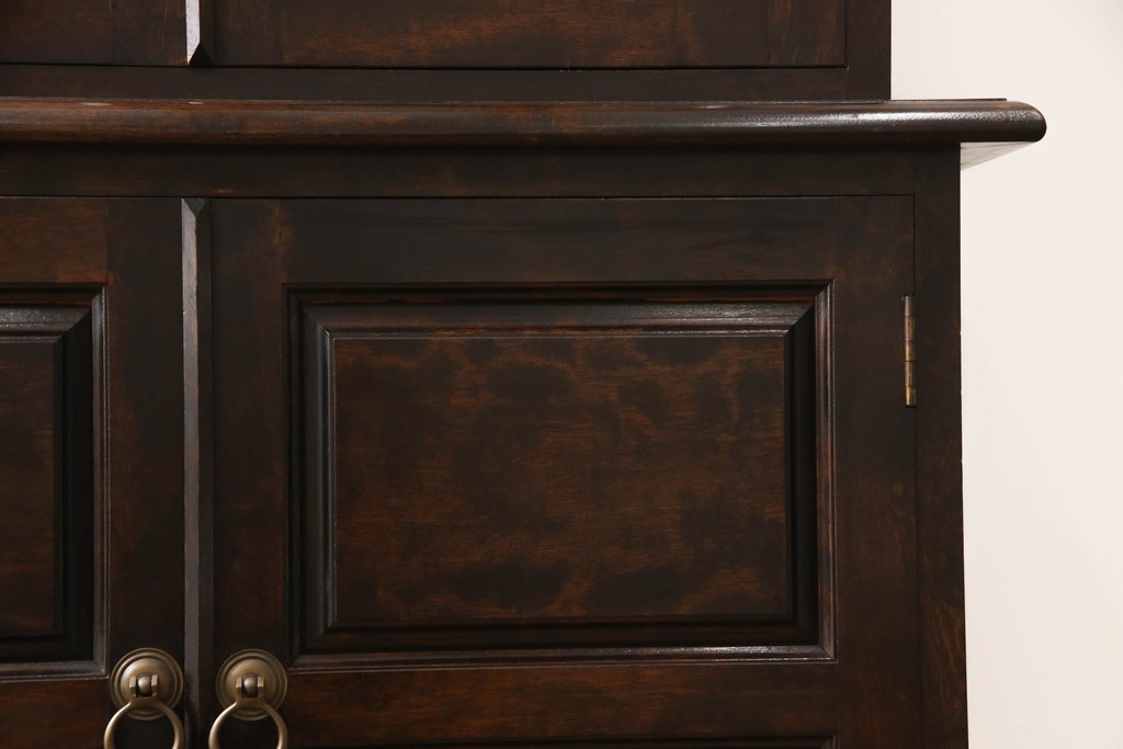 中古　松本民芸家具　特注品!　品のあるボールフットがアクセントの食器棚　(R-086018)