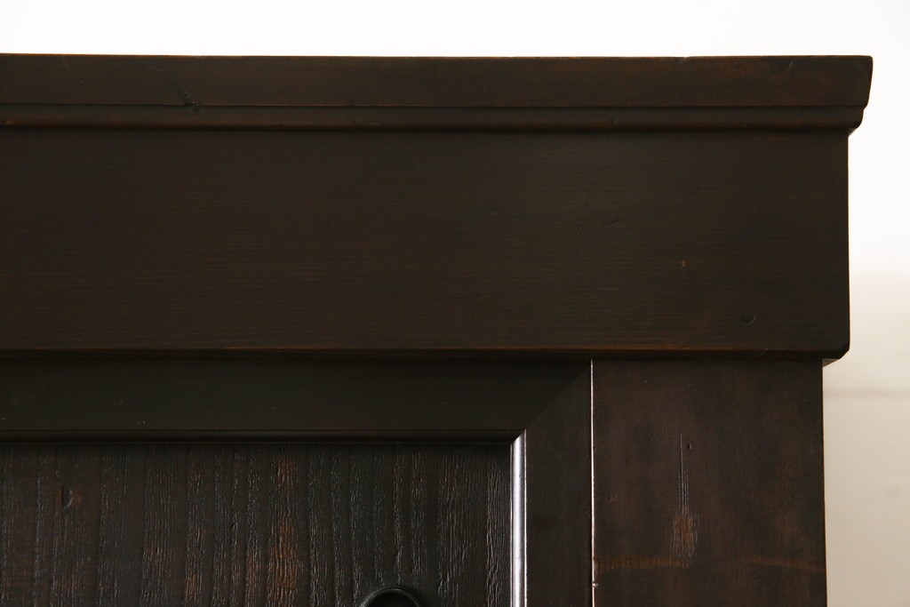 和製アンティーク　変わり型!　前面(檜材)　引き出し(欅材)　すっきりとした框の五尺水屋箪笥　(R-086026)