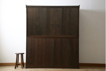 和製アンティーク　変わり型!　前面(檜材)　引き出し(欅材)　すっきりとした框の五尺水屋箪笥　(R-086026)