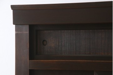 和製アンティーク　変わり型!　前面(檜材)　引き出し(欅材)　すっきりとした框の五尺水屋箪笥サイドボード　(R-086027)