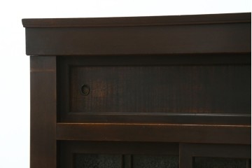 和製アンティーク　変わり型!　前面(檜材)　引き出し(欅材)　すっきりとした框の五尺水屋箪笥サイドボード　(R-086027)