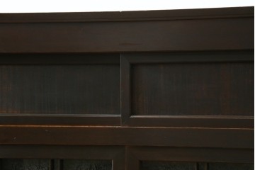 和製アンティーク　変わり型!　前面(檜材)　引き出し(欅材)　すっきりとした框の五尺水屋箪笥サイドボード　(R-086027)