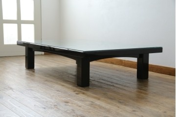 中古　美品　輪島塗り　天板に草花が描かれた座卓　定価約160万円　(R-086029)