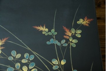 中古　美品　輪島塗り　天板に草花が描かれた座卓　定価約160万円　(R-086029)