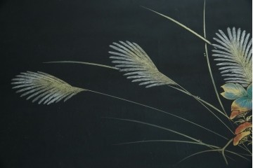 中古　美品　輪島塗り　天板に草花が描かれた座卓　定価約160万円　(R-086029)