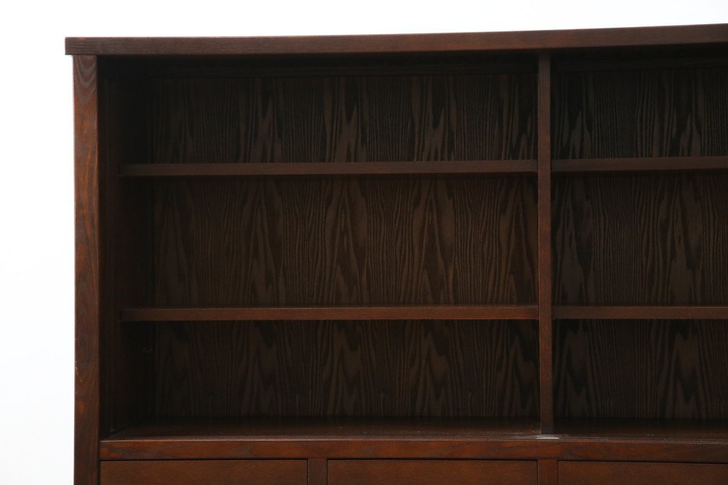 中古　美品　高級品　タモ材　職人手作りの水屋箪笥サイドボード　(R-086031)