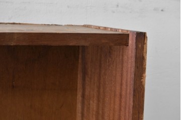 和製ヴィンテージ　たっぷり収納できるシンプルな木製本棚　(R-086035)