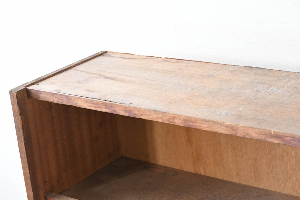 和製ヴィンテージ　たっぷり収納できるシンプルな木製本棚　(R-086035)