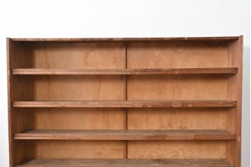 和製ヴィンテージ　たっぷり収納できるシンプルな木製本棚　(R-086035)