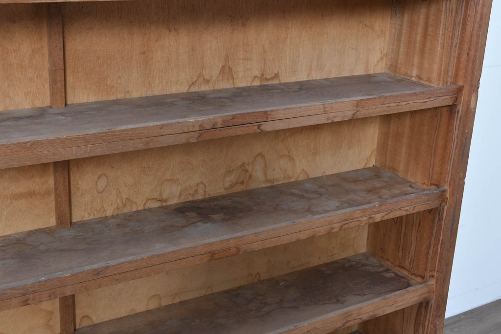 和製ヴィンテージ　たっぷり収納できるシンプルな木製本棚　(R-086035)