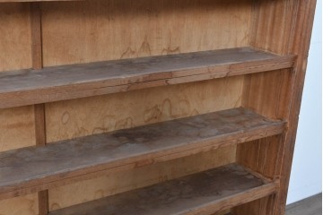 和製ヴィンテージ　たっぷり収納できるシンプルな木製本棚　(R-086035)