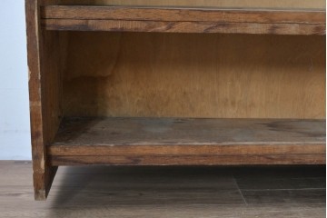 和製ヴィンテージ　たっぷり収納できるシンプルな木製本棚　(R-086035)