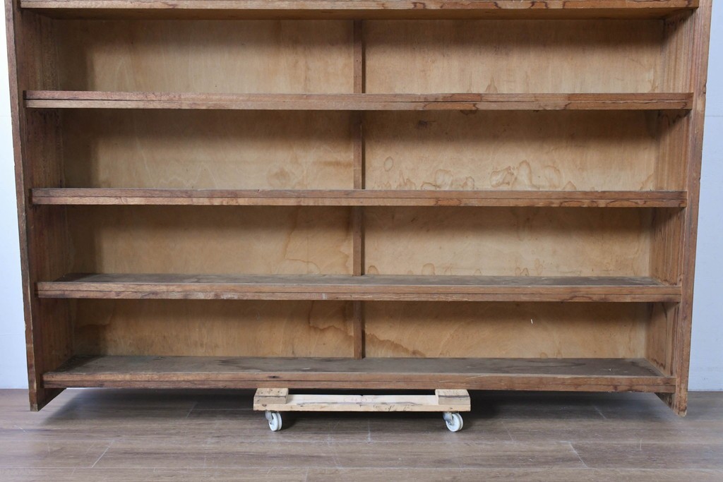 和製ヴィンテージ　たっぷり収納できるシンプルな木製本棚　(R-086035)