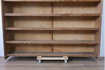 和製ヴィンテージ　たっぷり収納できるシンプルな木製本棚　(R-086035)