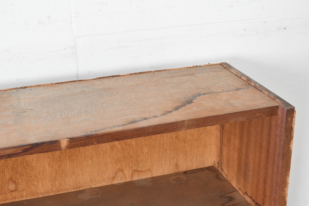 和製ヴィンテージ　たっぷり収納できるシンプルな木製本棚　(R-086035)