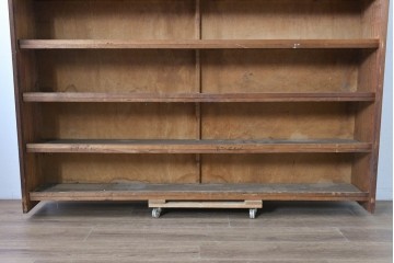 和製ヴィンテージ　たっぷり収納できるシンプルな木製本棚　(R-086036)