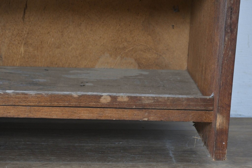 和製ヴィンテージ　たっぷり収納できるシンプルな木製本棚　(R-086036)