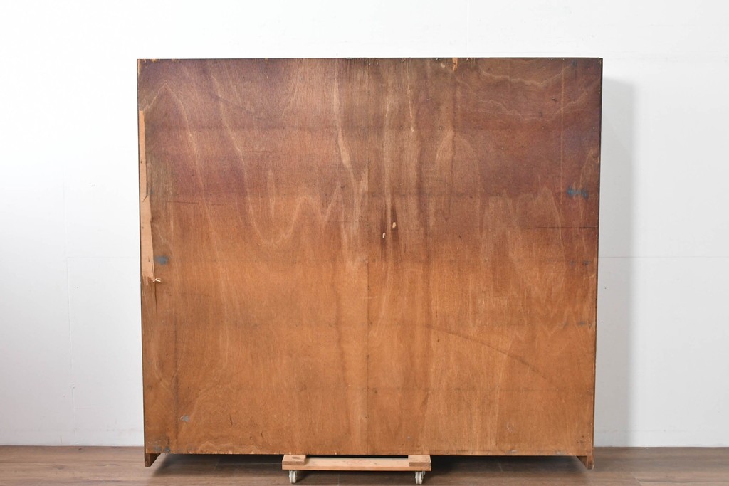 和製ヴィンテージ　たっぷり収納できるシンプルな木製本棚　(R-086036)