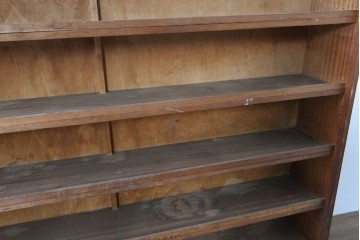 和製ヴィンテージ　たっぷり収納できるシンプルな木製本棚　(R-086036)