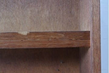 和製ヴィンテージ　たっぷり収納できるシンプルな木製本棚　(R-086036)