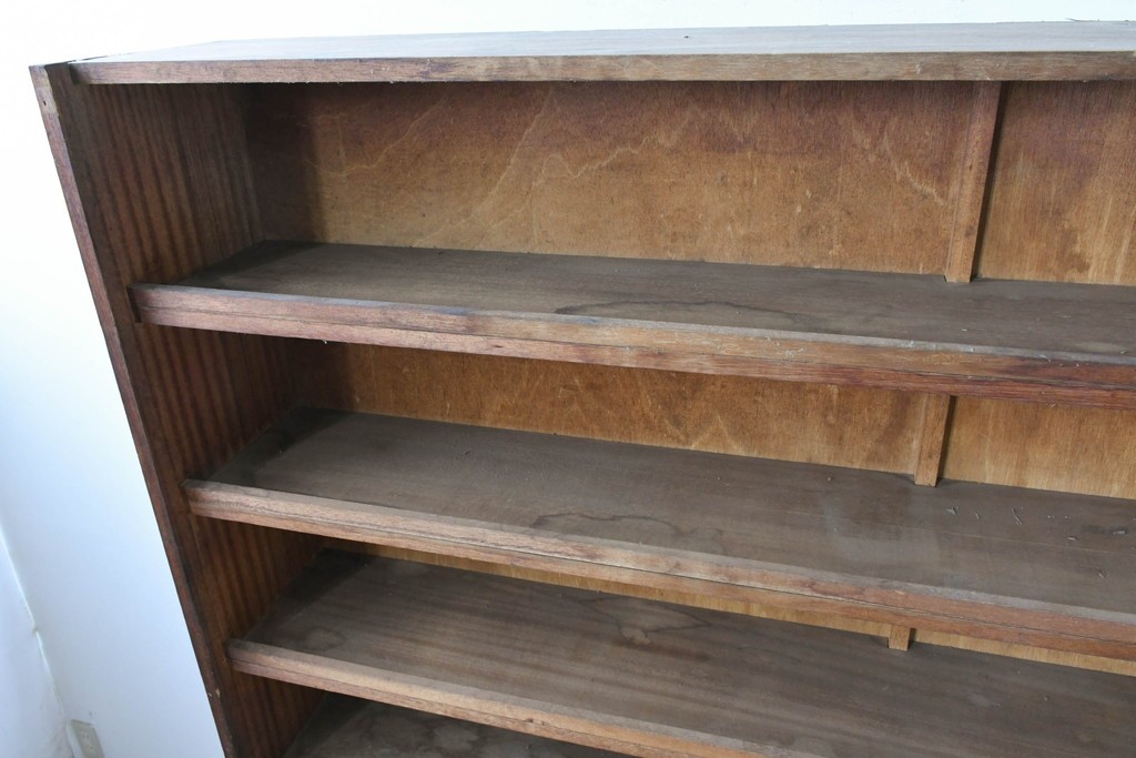 和製ヴィンテージ　たっぷり収納できるシンプルな木製本棚　(R-086036)