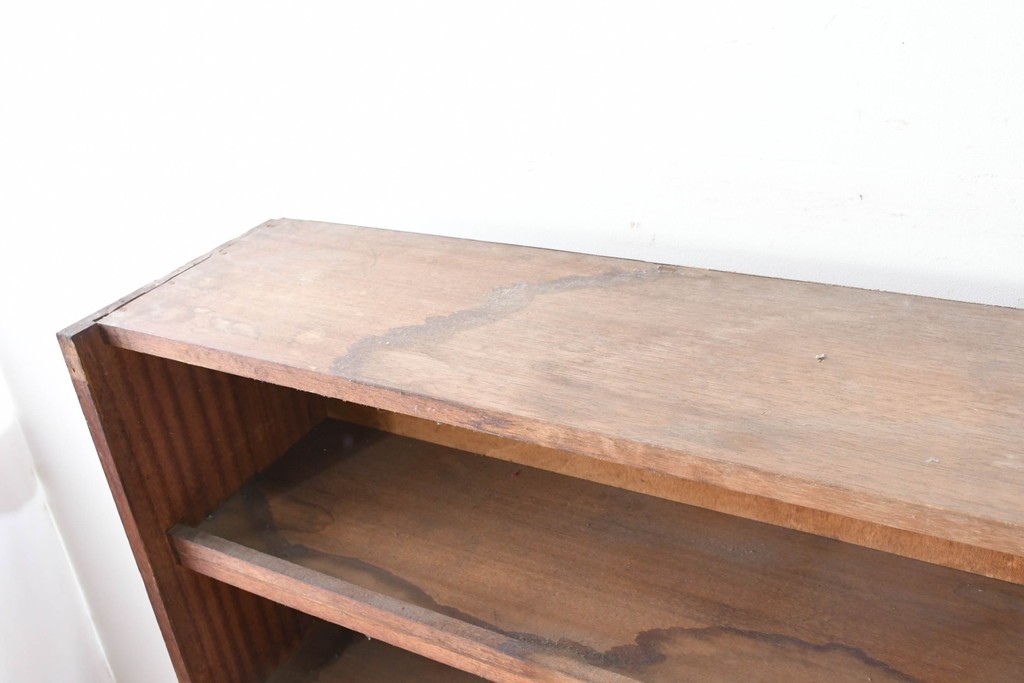 和製ヴィンテージ　たっぷり収納できるシンプルな木製本棚　(R-086036)