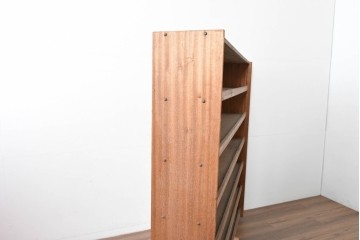 和製ヴィンテージ　たっぷり収納できるシンプルな木製本棚　(R-086037)