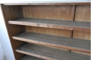 和製ヴィンテージ　たっぷり収納できるシンプルな木製本棚　(R-086037)