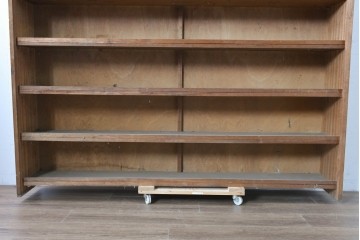 和製ヴィンテージ　たっぷり収納できるシンプルな木製本棚　(R-086037)