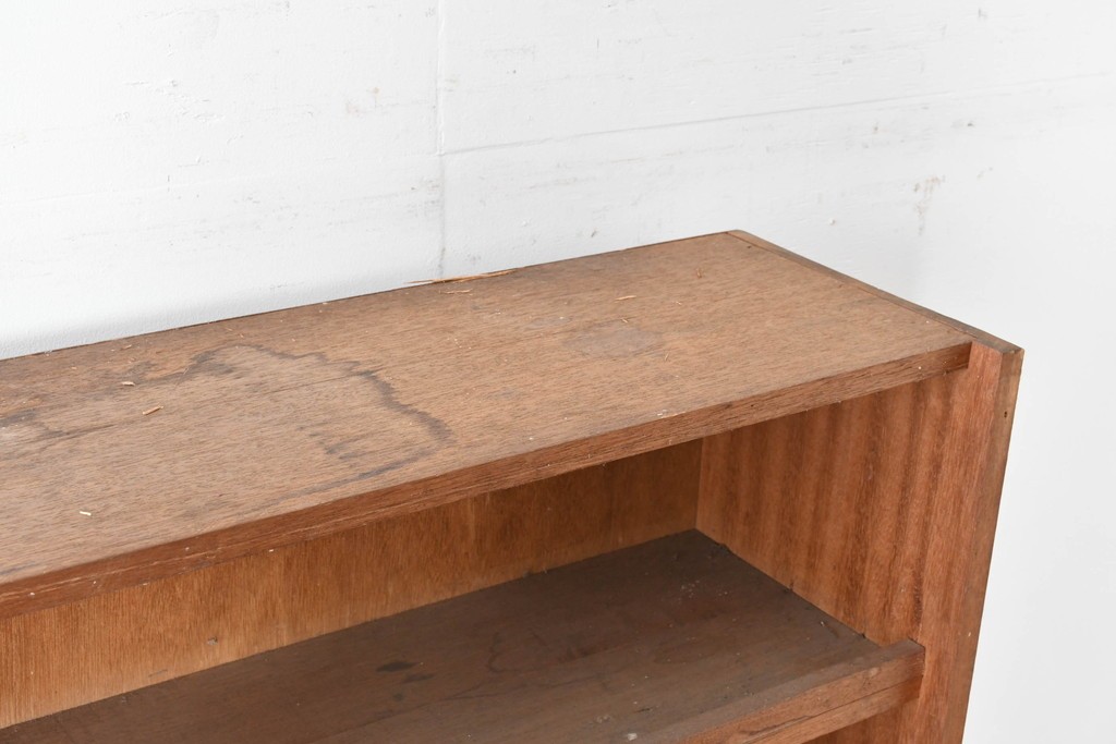 和製ヴィンテージ　たっぷり収納できるシンプルな木製本棚　(R-086037)