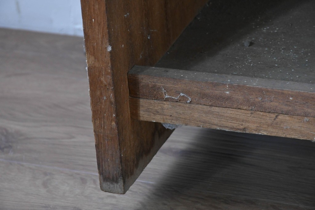 和製ヴィンテージ　たっぷり収納できるシンプルな木製本棚　(R-086037)