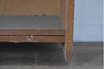 和製ヴィンテージ　たっぷり収納できるシンプルな木製本棚　(R-086037)