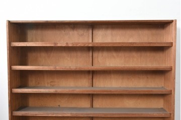 和製ヴィンテージ　たっぷり収納できるシンプルな木製本棚　(R-086037)