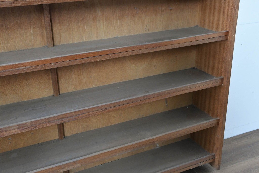 和製ヴィンテージ　たっぷり収納できるシンプルな木製本棚　(R-086037)