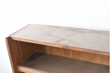 和製ヴィンテージ　たっぷり収納できるシンプルな木製本棚　(R-086037)