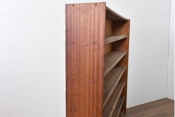 和製ヴィンテージ　たっぷり収納できるシンプルな木製本棚　(R-086038)