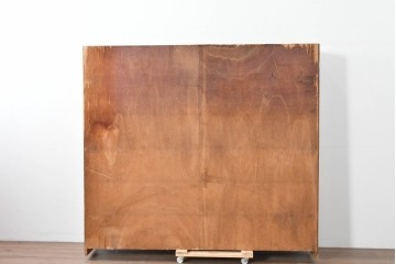 和製ヴィンテージ　たっぷり収納できるシンプルな木製本棚　(R-086038)