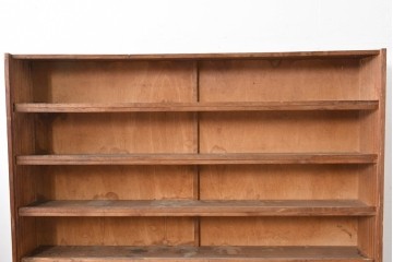 和製ヴィンテージ　たっぷり収納できるシンプルな木製本棚　(R-086038)