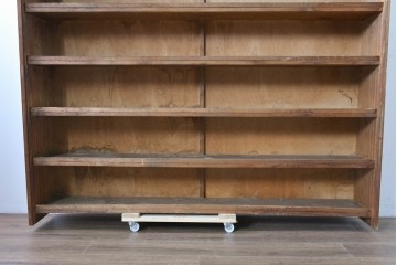 和製ヴィンテージ　たっぷり収納できるシンプルな木製本棚　(R-086038)