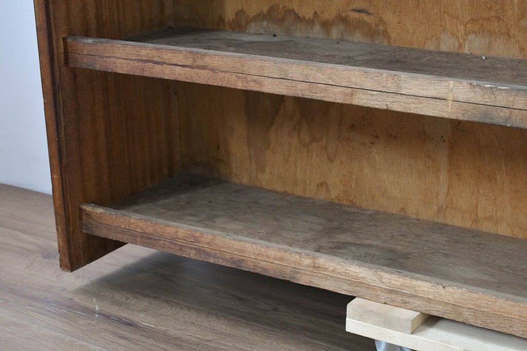 和製ヴィンテージ　たっぷり収納できるシンプルな木製本棚　(R-086038)