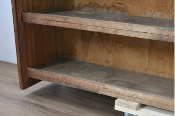 和製ヴィンテージ　たっぷり収納できるシンプルな木製本棚　(R-086038)