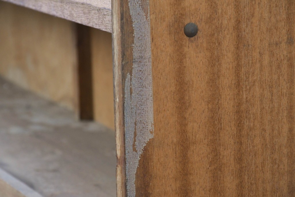 和製ヴィンテージ　たっぷり収納できるシンプルな木製本棚　(R-086038)