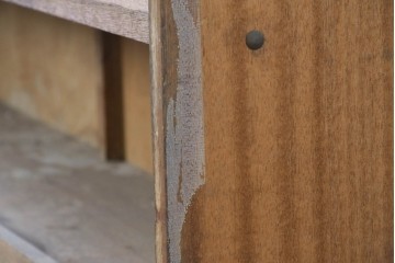 和製ヴィンテージ　たっぷり収納できるシンプルな木製本棚　(R-086038)