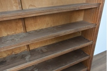 和製ヴィンテージ　たっぷり収納できるシンプルな木製本棚　(R-086038)