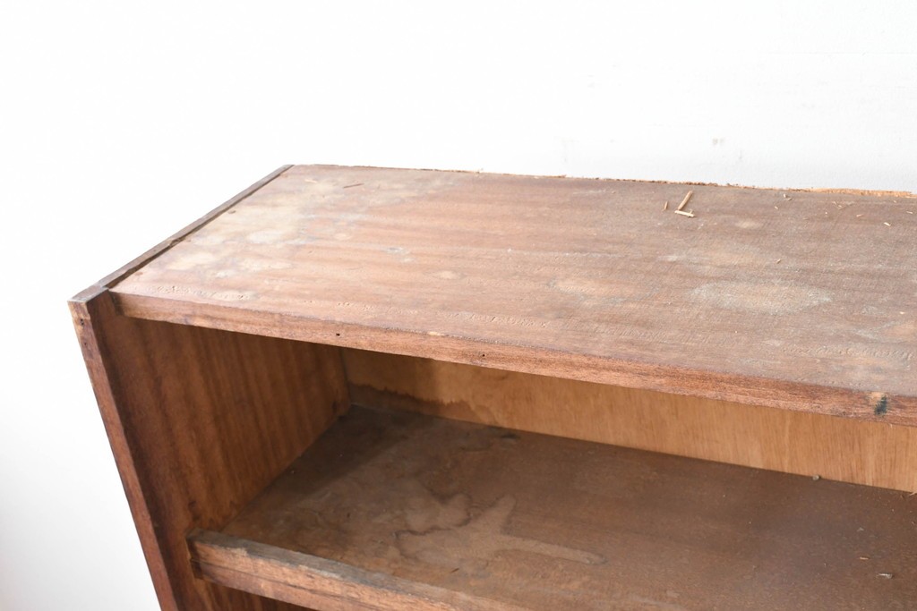 和製ヴィンテージ　たっぷり収納できるシンプルな木製本棚　(R-086038)