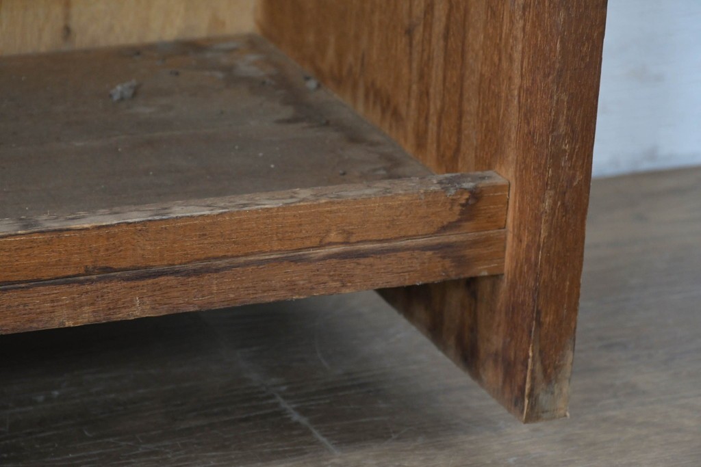 和製ヴィンテージ　たっぷり収納できるシンプルな木製本棚　(R-086038)