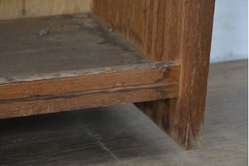 和製ヴィンテージ　たっぷり収納できるシンプルな木製本棚　(R-086038)