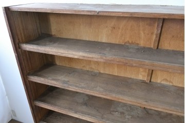 和製ヴィンテージ　たっぷり収納できるシンプルな木製本棚　(R-086038)